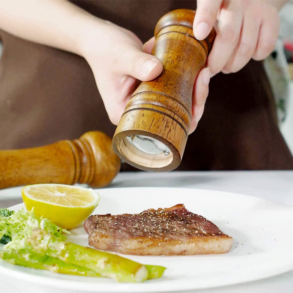 Condiment Lemn Manual Sare de Piatră Negru Măcinare Grosieră și Fină Recipient Condiment Japonez Floare Proaspătă Culoare Stridie Râșniță, Râșniță, Sare, Condimente, Piper,