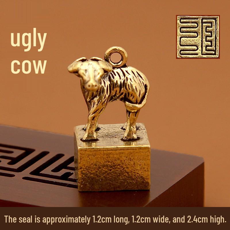 

Брелок-печать из латуни с китайским зодиаком: Ретро Подвеска и Креативный Подарок Without Cloud Knot