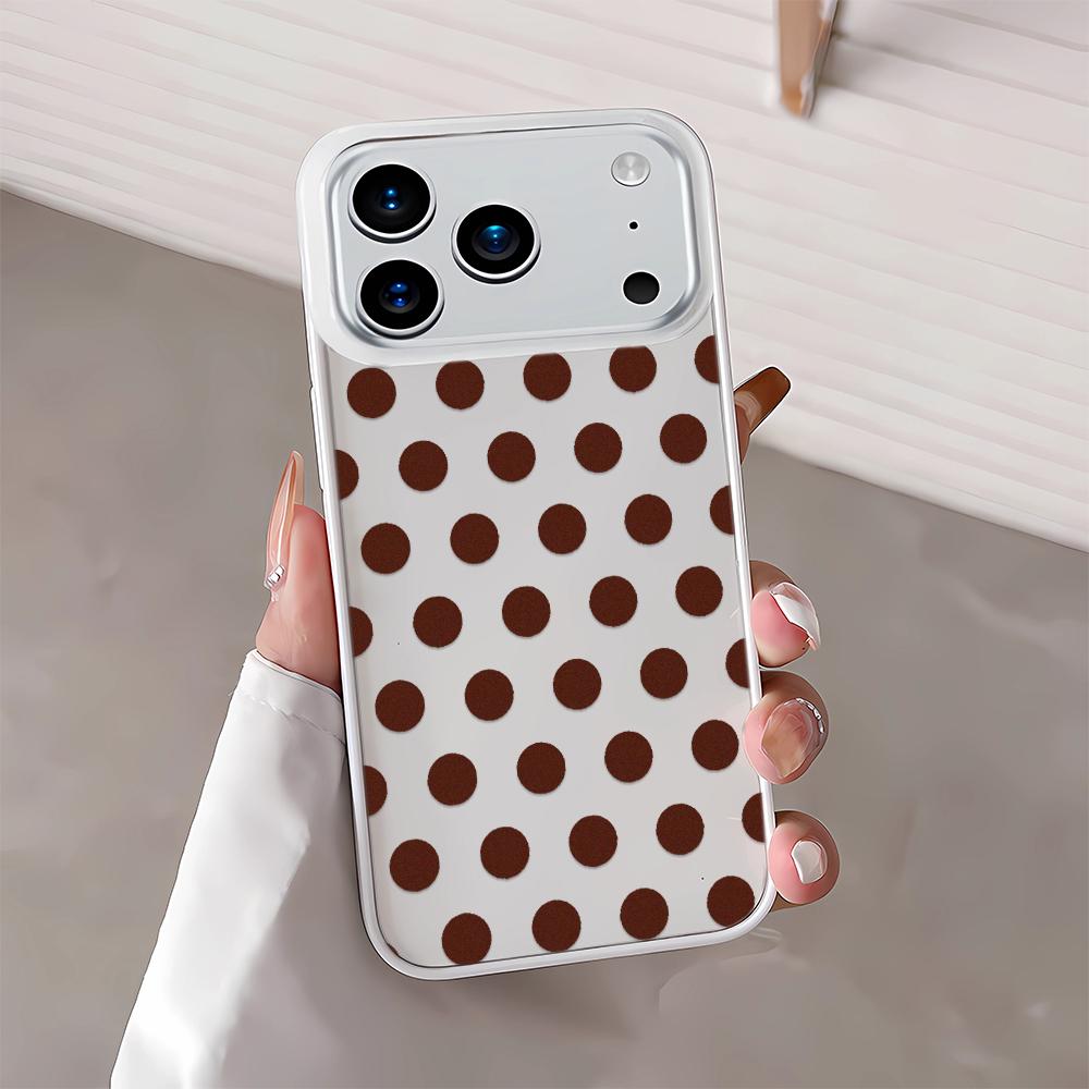 Simple Polka Dots With Small Dots Phone Case For Iphone 17 Air 16 15 14 11 13 12 Pro Max Lightweight Trendy Protective Cover