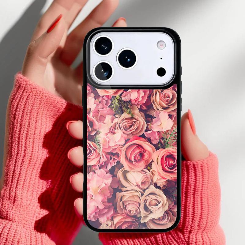 Bright Red Roses Flowers Phone Case for iPhone 17 16 15 14 13 Pro Max Back Cover for 12 11 Pro Coque