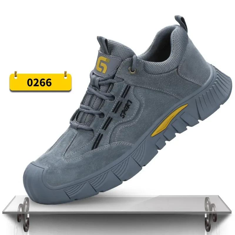 High Top Safety Shoes Mens Waterproof Comfortable Work Boots Anti Smash Working Shoes with Steel Toe Work Man Safety Sneakers