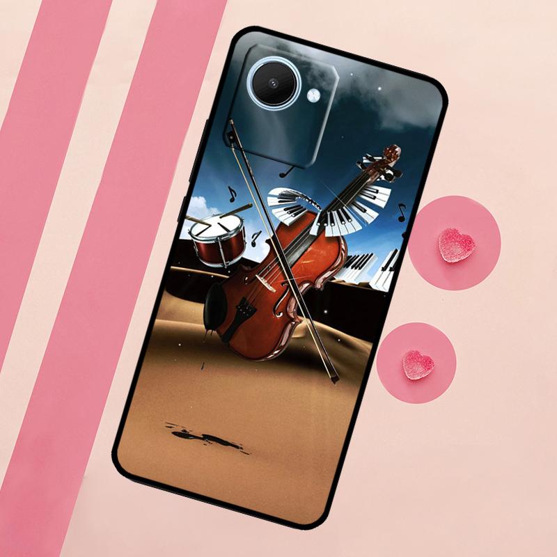Violin Piano For Realme 10 11 12 13 14 Pro Plus C55 C71 C75 C67 C63 C61 C53 C35 C65 GT6 GT7 15 Pro Case