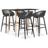 Day and Night - Day and Night High Table and Bar Stools 5 Pieces Black and Gray