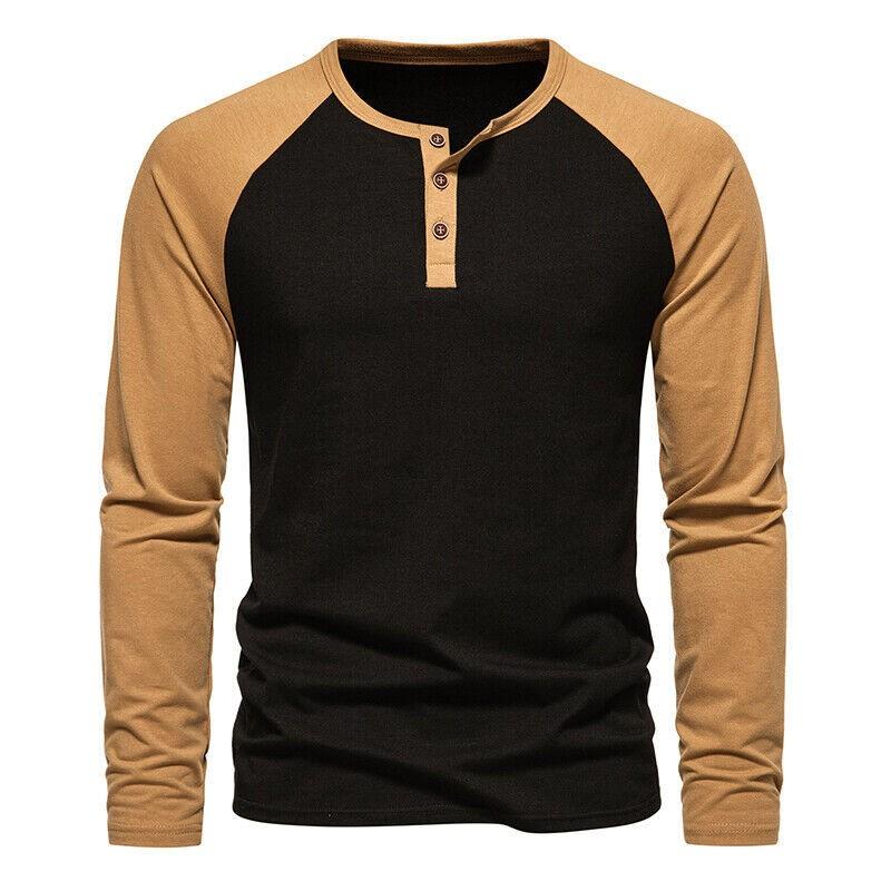 Collar Men's Base Shirt Casual Long Sleeved T-shirt For Men