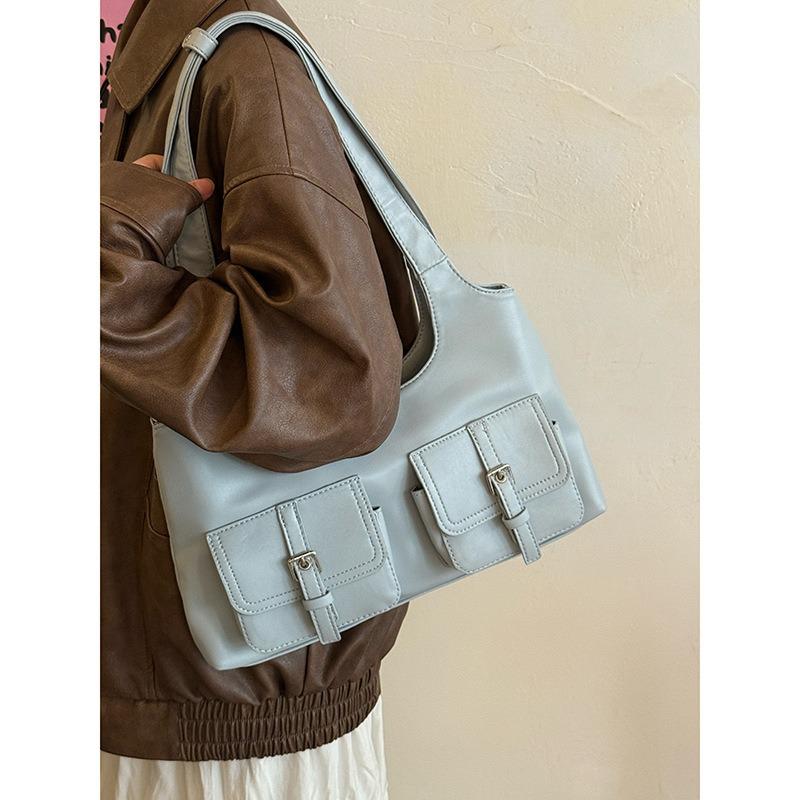 This Motorcycle Bag Features A Fashionable Double-pocket Design, Is A Versatile Shoulder Bag and A Women's Underarm Bag