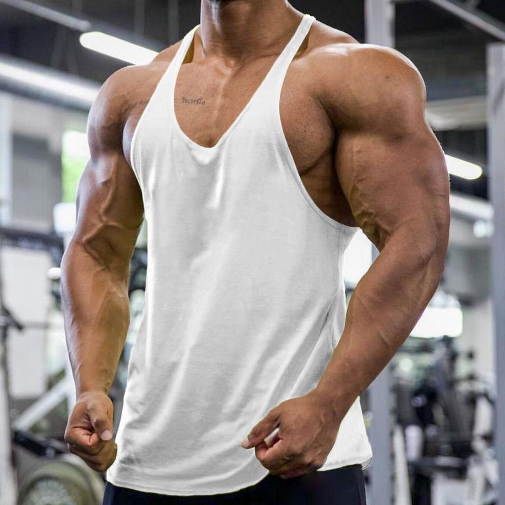 Men'S Summer Sports, Leisure, Fitness, Running, Cotton Vest, Slim Strap, Solid Color Vest, Men'S