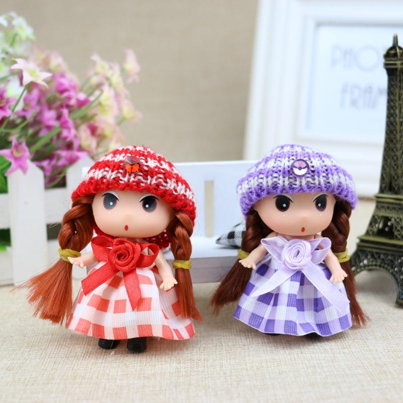 9CM Wool Winter Hat Blurred Doll  Fashion Girl Pendant Wedding Bag Gift Candy Gift