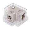 2 Way Power Distribution Block Zinc Alloy Distribution Connecting Block With Plastic Cover for Car Audio
