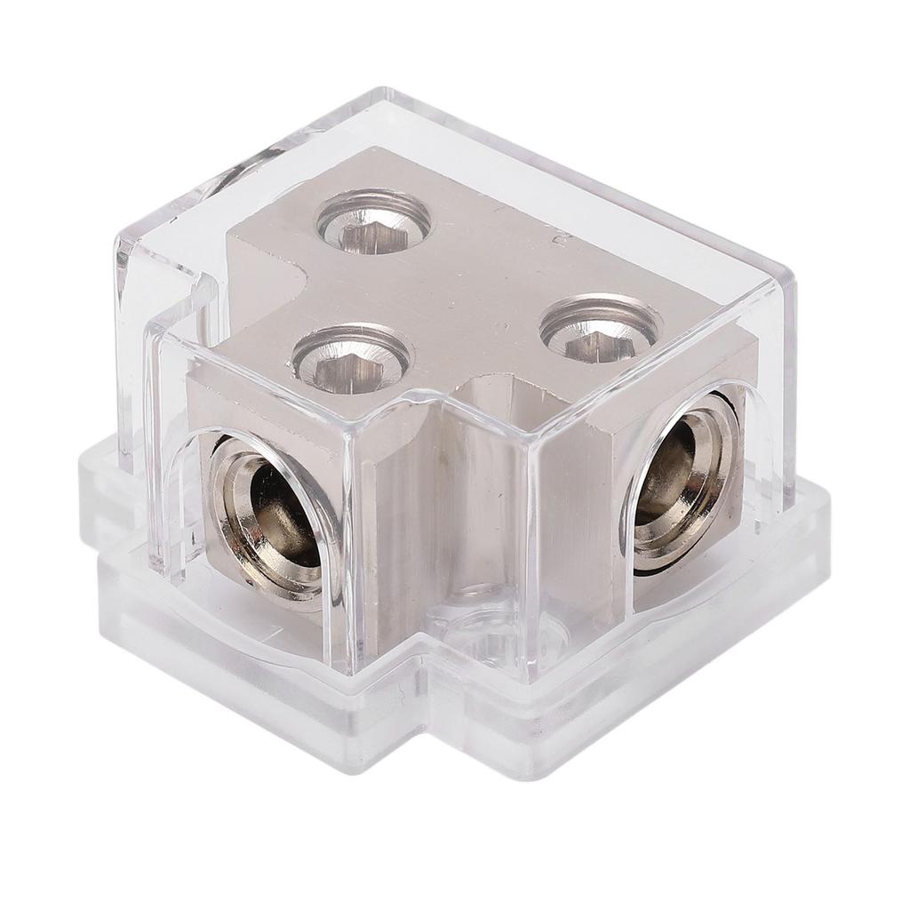 2 Way Power Distribution Block Zinc Alloy Distribution Connecting Block With Plastic Cover for Car Audio