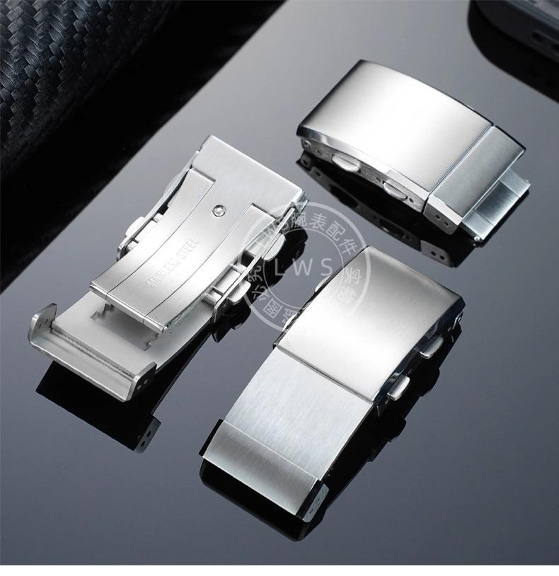 For Mido Leader M026 Silicon Strap Stainless Steel Folding Buckle Fine Adjustment Pulling Tooth Extension Buckle Clasp 20mm