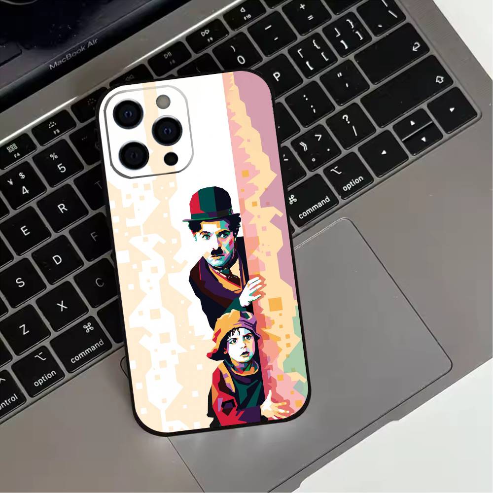 

C-Charlie C-Chaplin Phone Case For iPhone 17,16,15,14,13,12,11 Plus,Pro Max,XS,Soft Silicone Black Cover iPhone16e