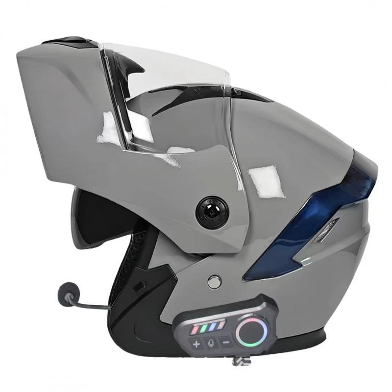 Bluetooth Headset Compatible Full Face Motorcycle Helmet With Flip-Up Visor Adult Riders ABS Shell All-Season Use