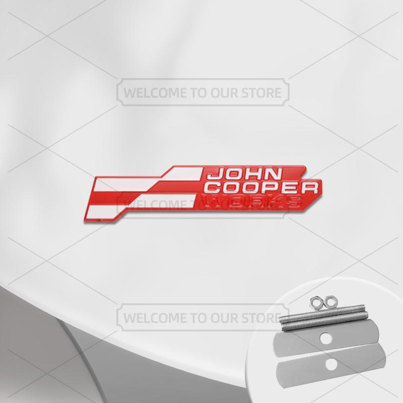Emblema Metallico 3D John Cooper Works per Auto, Badge Griglia, Adesivi Auto, Adesivo Posteriore Auto per Mini Cooper S U25 J01 J05 F66 F65 F67