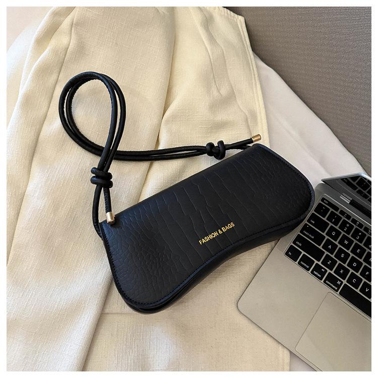 Simple Solid Color High Quality PU Leather Women s Shoulder Bags Fashi Versatile Female Armpit Bag Casual Ladies Baguette Bag чёрный