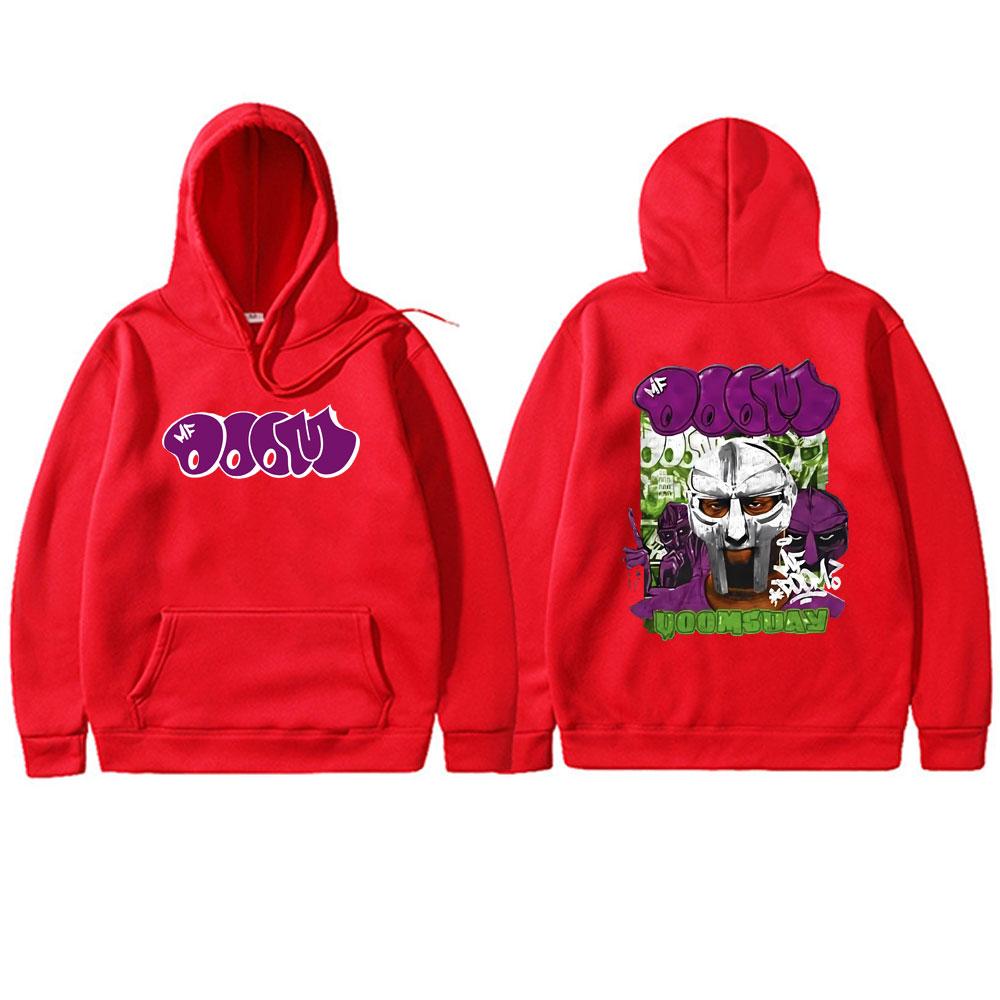 Rapper Mf Doom Madlib Madvillain Doomsday Double Sided Graphic Hoodie Male Hip Hop Pullover Hoodies Men Women Casual Sweatshirt