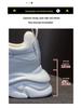 Spring 2024 Women's Trendy Soft Leather Daddy Sneakers with Thick Sole and Height Boost
