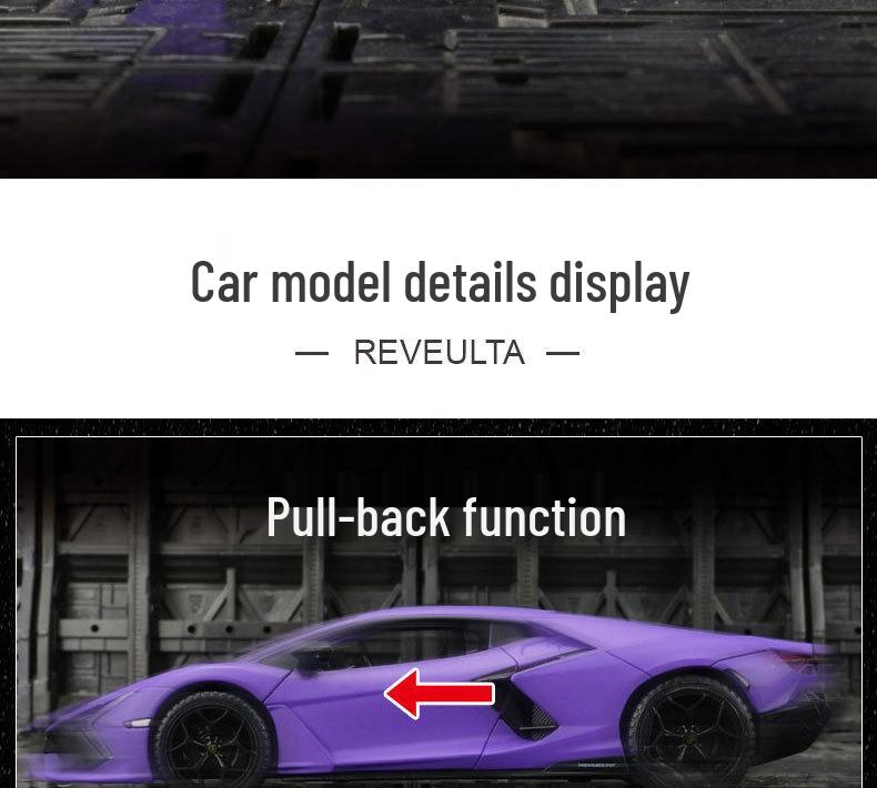 Caipo 88737 Lamborghini Aventador Alloy Model Car with 3 Opening Doors - Pull Back Toy for Kids