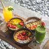 Natural Coconut Bowl Set: Coconut Shell Bowl with Coconut Wood Spoon and Fork for Fruit, Smoothies, and Salads
