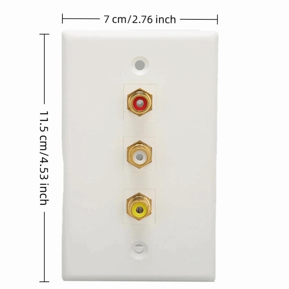 Multipurpose 3RCA Female Connector Wall Plate  Subwoofer Audio Port