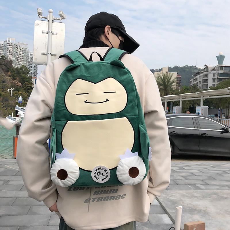 Snorlax Pokmon Cute Plush Backpack Couple Backpack For Students And Use Daily