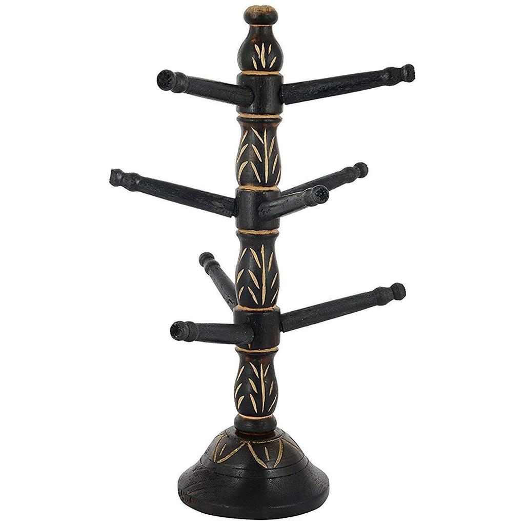 @ Wooden Bangle Stand 9 Tier Bar Black Color For Women UKZQ443 50%off