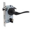 Door Interior Lever Black Passage Handle with Lock Easy Install Iron Aluminium Door Handle for Bedroom Bathroom Closet