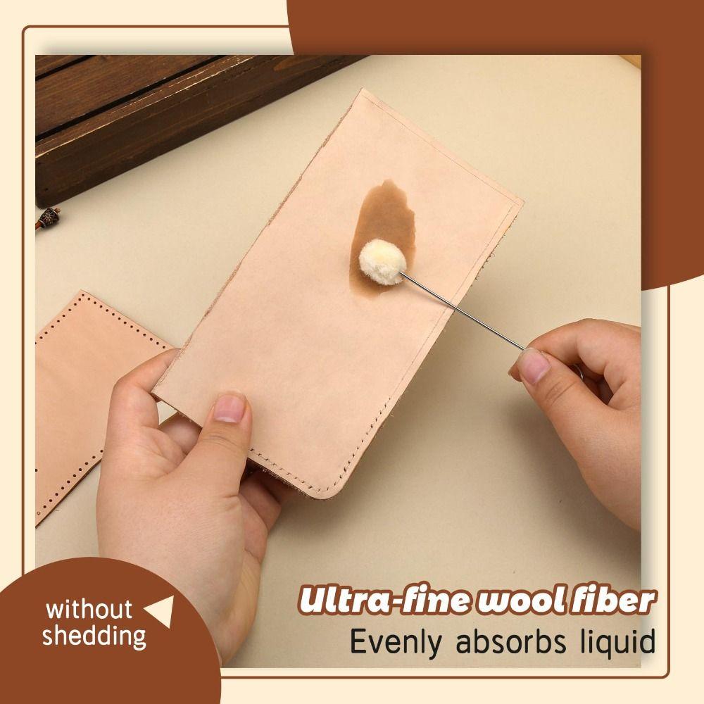 100Pcs DIY Craft Leather Wool Balls Painting Brush Leatherworking Tools  Clothes Painting