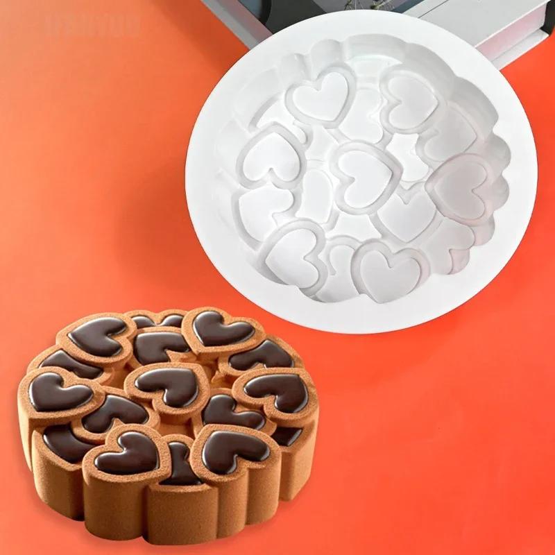 Forme de Mousse Francez în Formă de Inimă sau cu Design de Trandafir pentru Ziua Îndrăgostiților, Forme de Silicon pentru Prăjituri, Instrumente pentru Decorarea Prăjiturilor, Ustensile de Bucătărie pentru Copt