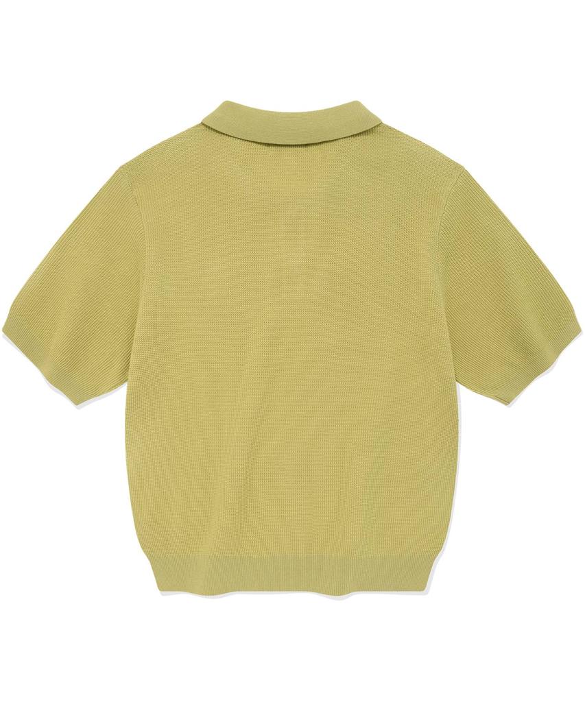 COVERNAT WOMAN Basic Waffle Collar Knit Lime