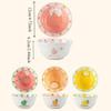 Under Glaze Color Rice Bowl Strawberry Rabbit Pattern Noodle Bowl Fruit Salad Bowl  Tableware