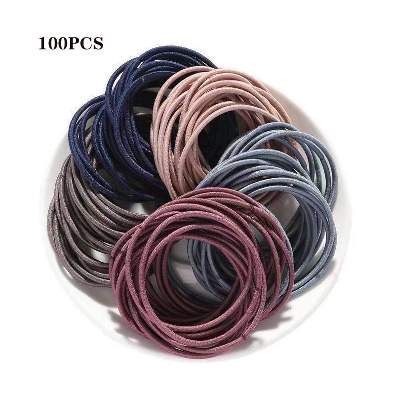 

10/100 шт. новые женские резинки для волос из нейлона конфетных цветов для фиксации хвостика, модные аксессуары для прически, 2 на выбор