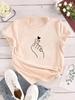 Finger Heart Print Unisex T-shirt Short Sleeve Crew Neck Casual Top for Summer & Spring WoUnisex Clothing Female TopsTees