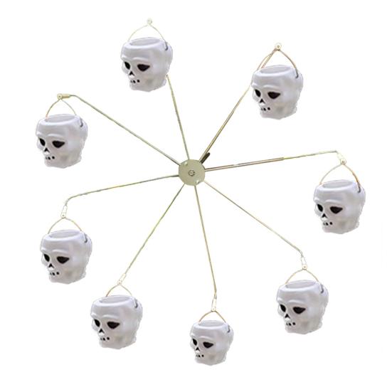 Ferris Wheel Hummingbird Feeder Squirrel Proof Spinning Bird Feeder with 8 Pumpkin Skull Buckets for Outdoor Yard Decor