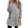 Women Half-high Collar Sweatshirt Warm Plush Sweatshirt with Pockets Cozy Winter Top for Women Women Thermal Top