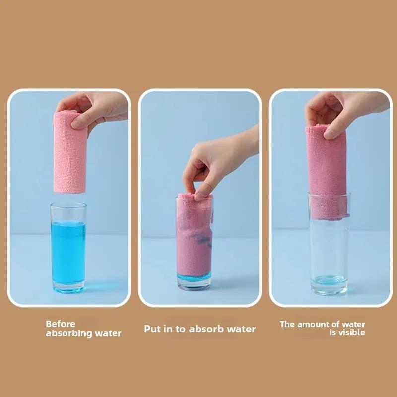 20Pcs/Roll Tear-Off Microfiber Cleaning Cloth Roll, Reusable Kitchen Dish Towels, Greaseproof Quick Drying Cleaning Rags