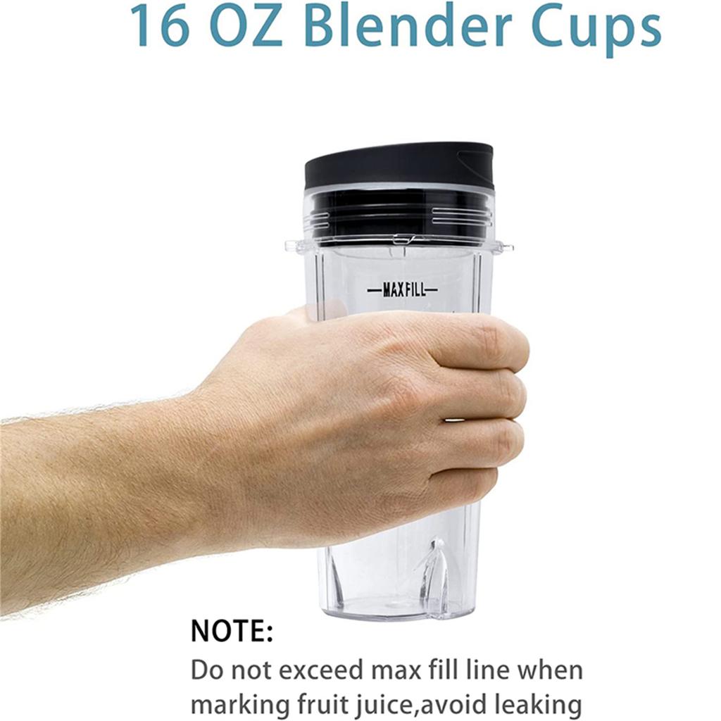 16oz Blender Cup Ninja-Single Serve Cup with Lid and Seal Lid Plastic Juicer Cup Drinking Bottle Travel Drinking Jars