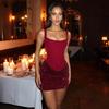 European & American Women's Winter Slim Spaghetti Strap Sequin Dress