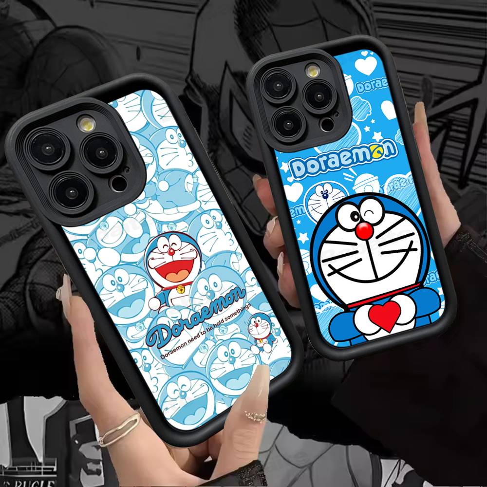 Cartoon Doraemon Silicone Soft Phone Case For IPhone 17 16 14 13 12 11 15 Pro Max Plus Air Cover