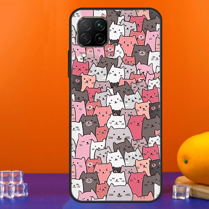 Cute Cat Pattern Kitten For Huawei Nova 7i 8i 11i 12i 12s 9 10 SE Y91 Y90 Y60 Y70 Y72 Y61 P30 P40 Lite P60 Pro Case