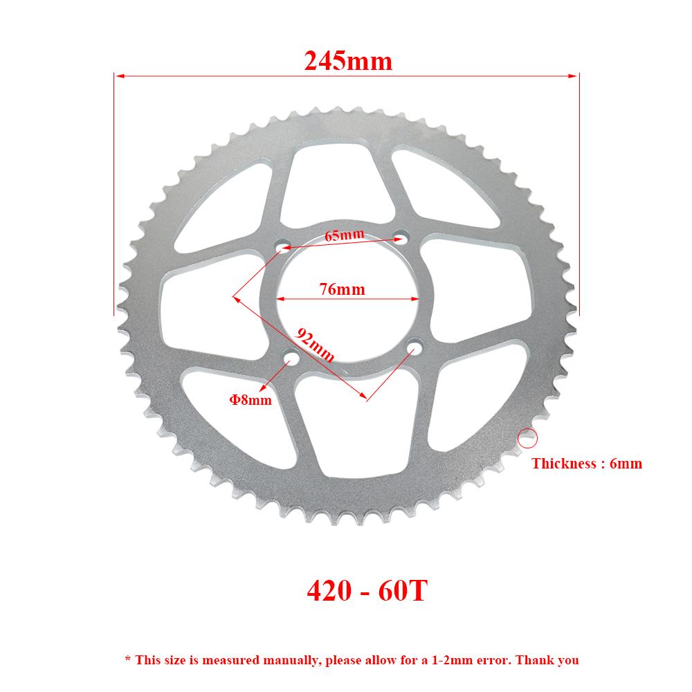 420 51T 57T 60T 76MM Sprocket for 50CC 70CC 90CC 110CC 125CC 140CC 160CC Pit Dirt Bike ATV Quad Motorcycle Buggy Go Kart Parts