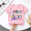 2026 New  K-POP Saja Boys Print Short-Sleeved Spring Summer Clothing for Boys and Girls Cute Polyester T-shirt for Boys and Girls