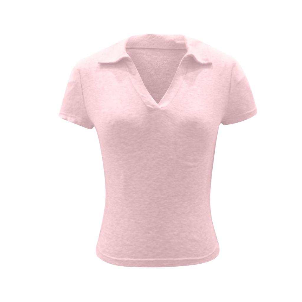 Damen Casual Slim Fit Stricktop mit offenem Nabel und kurzen Ärmeln