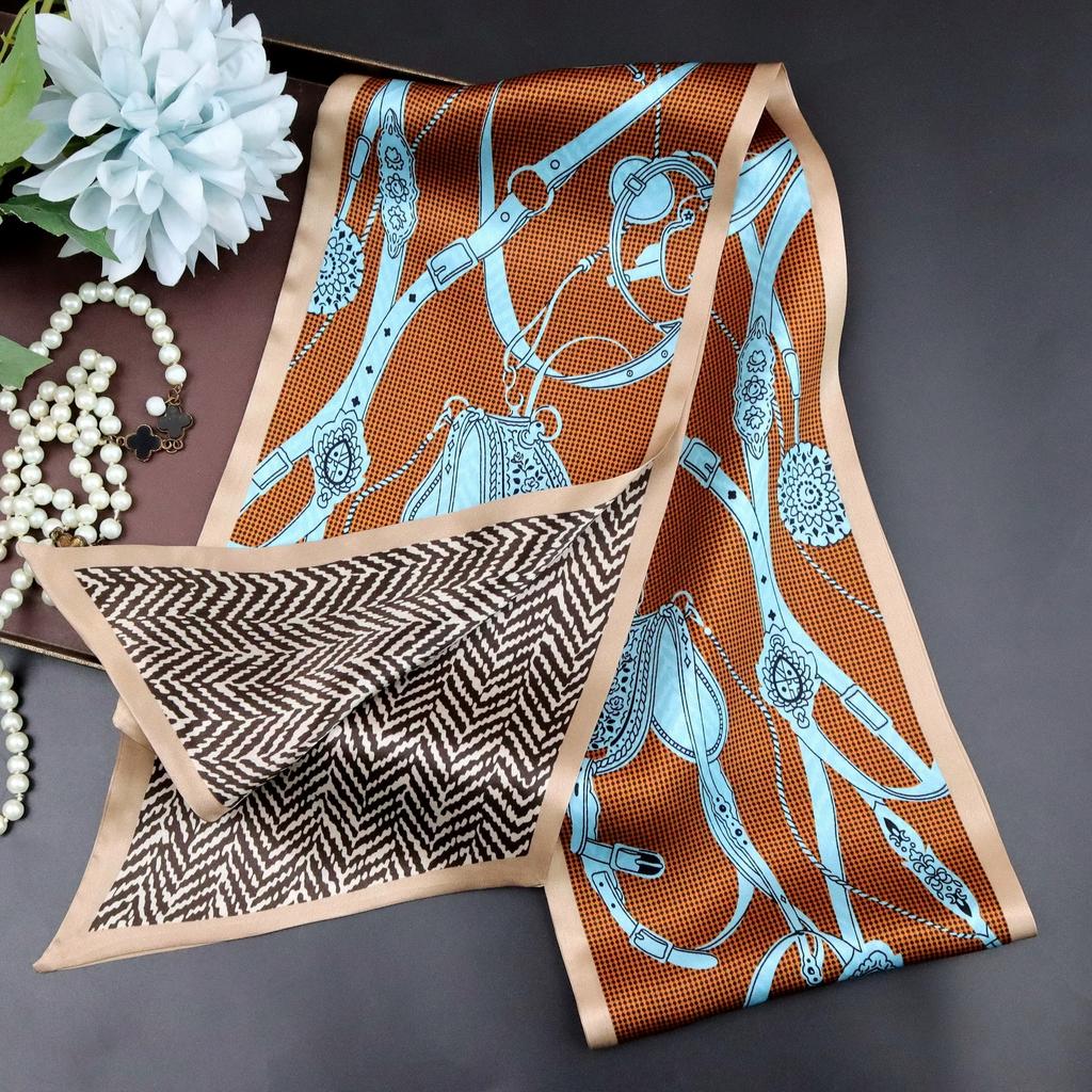 Mulberry Silk Necktie for Women Versatile Autumn Style Chic Slim Multi-functional Decorative Double-layer 100% Silk Scarf