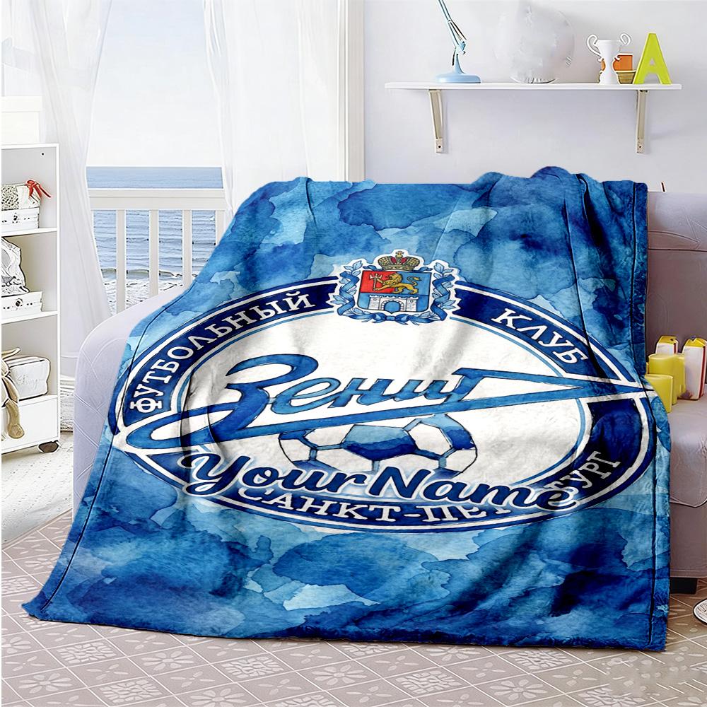 Fc Zenit Saint‑petersburg 50 Personalized Name Blanket Gift Personalized Blanket Comfortable for Couch Office Chair Home Decor Office
