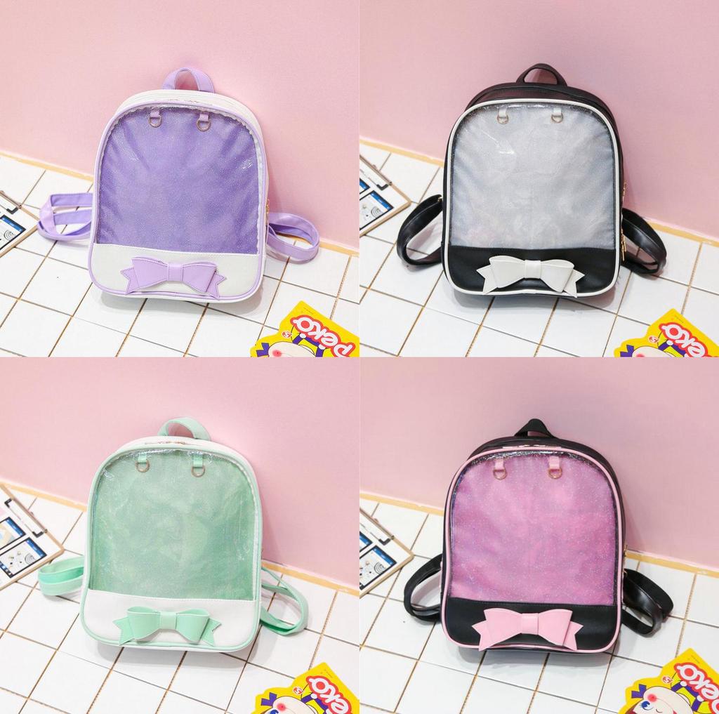 Premium Quality 6 Colors Clear Ita Bag Transparent Itabag Pin Display Backpack For Kids