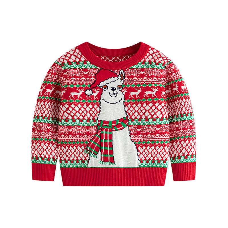 Bebek Noel Yuvarlak Yaka Örme Kazak Erkek ve Kız Çocuklar için
