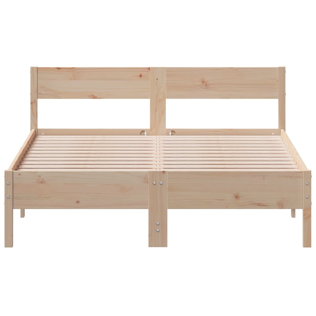Vidaxl Bed Frame Without Mattress, 160X200 Cm, Solid Pine Wood