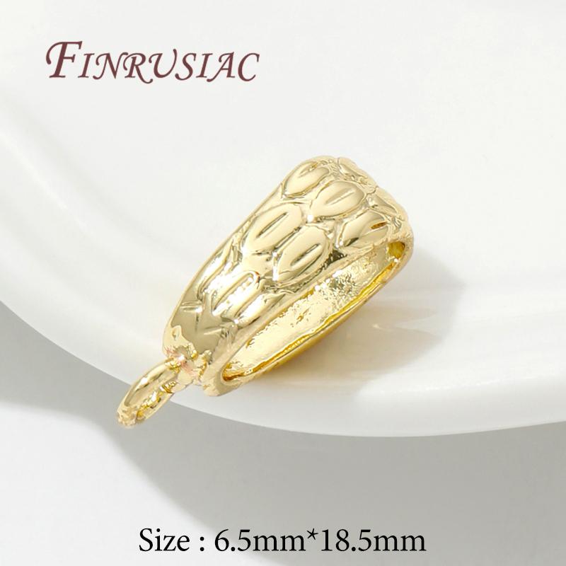 5/10pcs/lot 18K Gold Plated Pendant Connectors Bail Clasps Brass Pendants Clip Pinch For DIY Necklace Jewelry Making Supplies