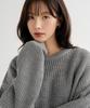 LEMAIN SECOND Oversized Voluminous Washable Crew Neck Hacci Knit [Gray]