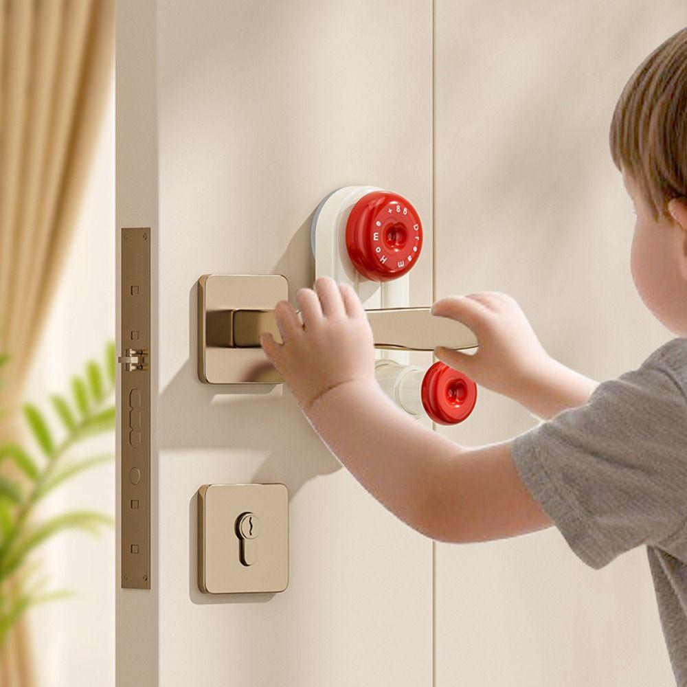 3-Gear Adjustable Door Safety Lock No Drill Safety Lock Childproof Handle Lock Indoor Safety